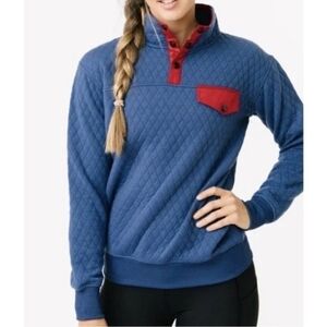Zyia NWT Blue Quilted Snap Pocket Sweatshirt XS